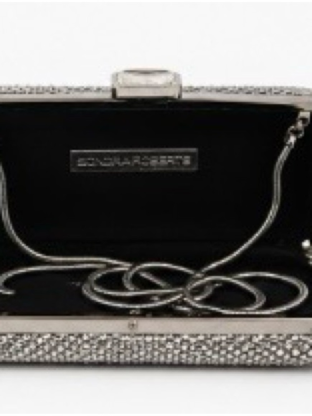 EUC Elegant Sondra Roberts black&Silver Jeweled small(6.5x4) evening clutch - Picture 6 of 7